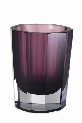 Purple Octagonal Glass Vase | Eichholtz Chavez Vase,Glass Vase