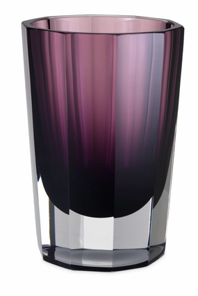 Purple Octagonal Glass Vase | Eichholtz Chavez L Vase,Glass Vase