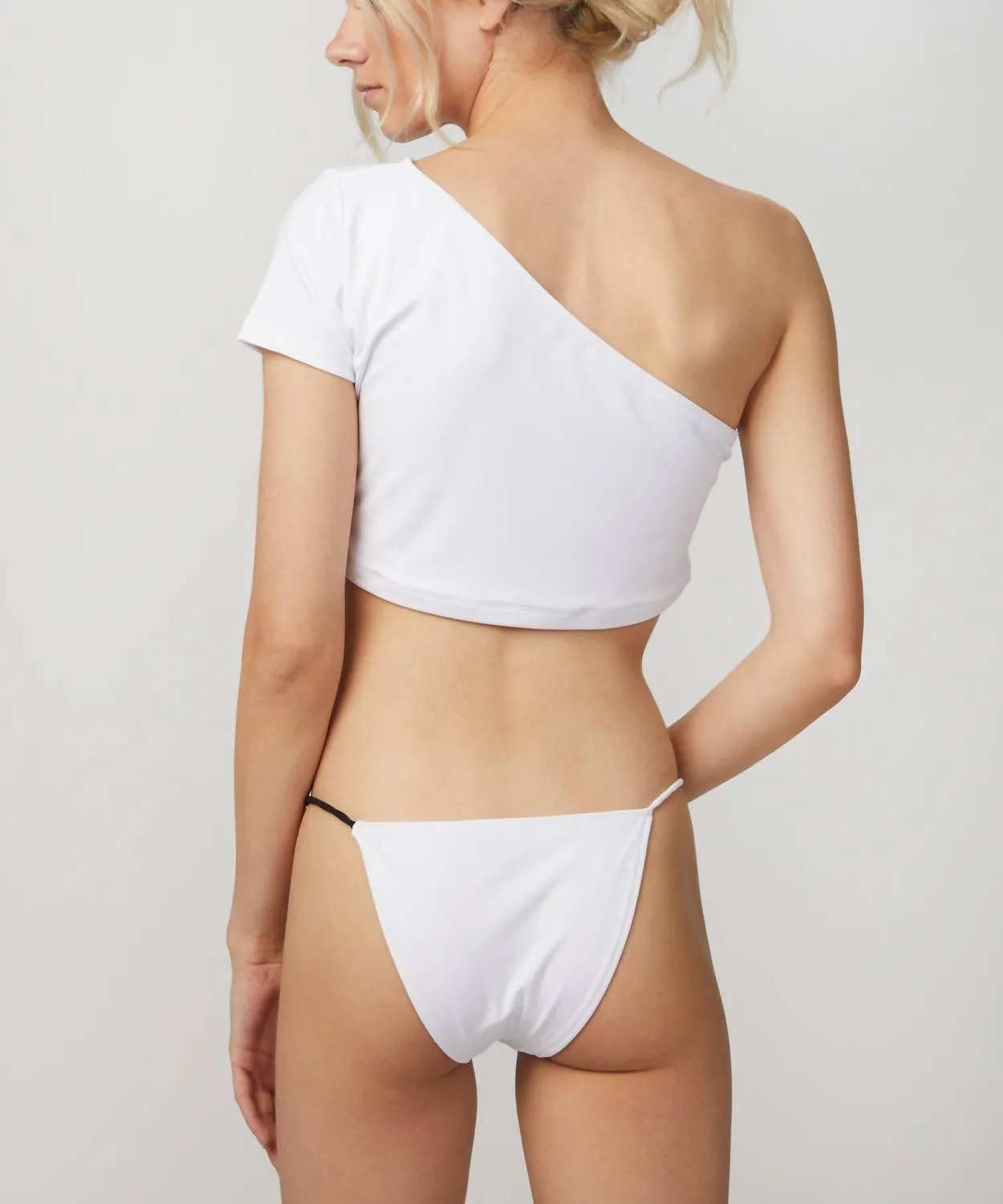 Pyramid Bikini Bottom In White/black