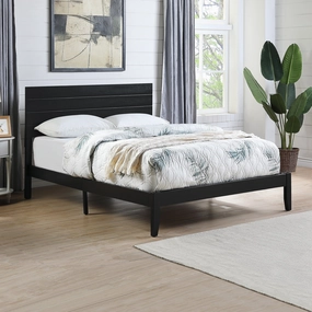 Queen Size Bed with Headboard - NH362903 throw blanket, decorative pillow
