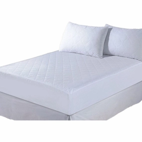 Quilted Cotton Synthetic Mattress Protector - White mattress pads,mattress topper,bed protection