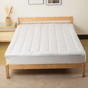Quilted Mattress Pad  Fitted Elastic Protector, Cover Stretches up to 18 Inches Deep Pocket - Machine Washable Topper - White mattress pads,mattress topper,bed protection