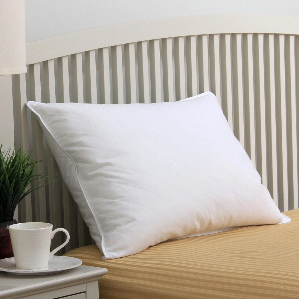 Quilted White Down and Feather Blend Pillow