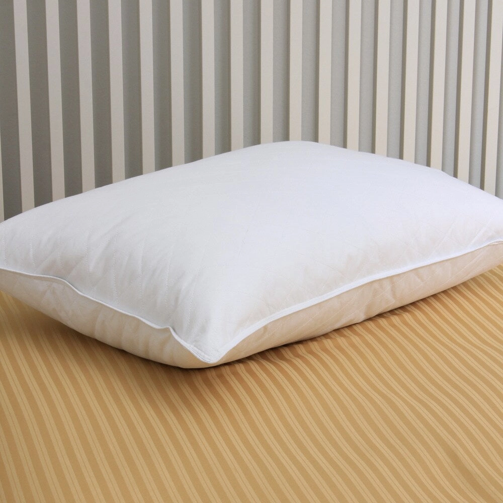 Quilted White Down and Feather Blend Pillow