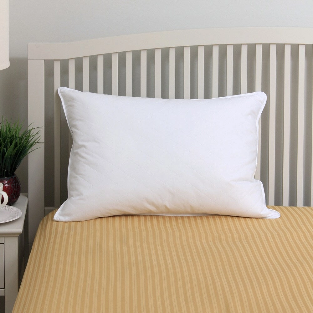 Quilted White Down and Feather Blend Pillow
