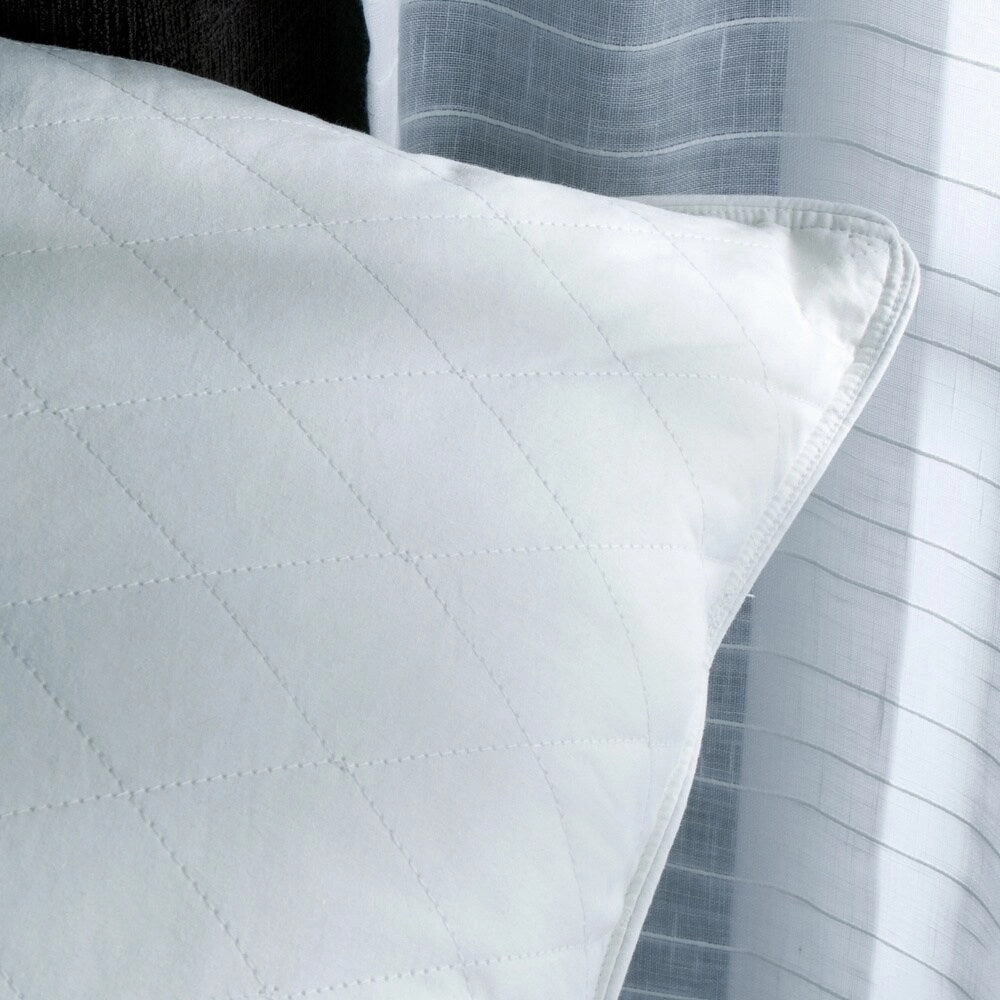 Quilted White Down and Feather Blend Pillow