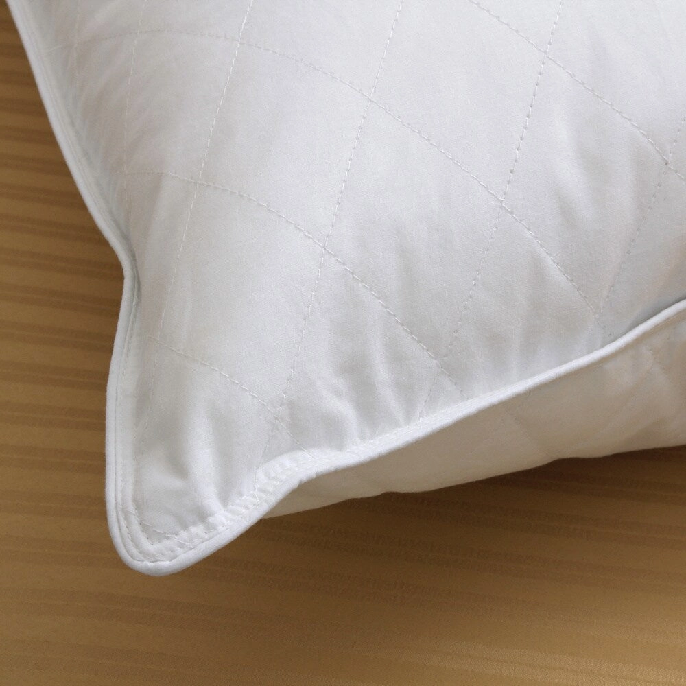 Quilted White Down and Feather Blend Pillow
