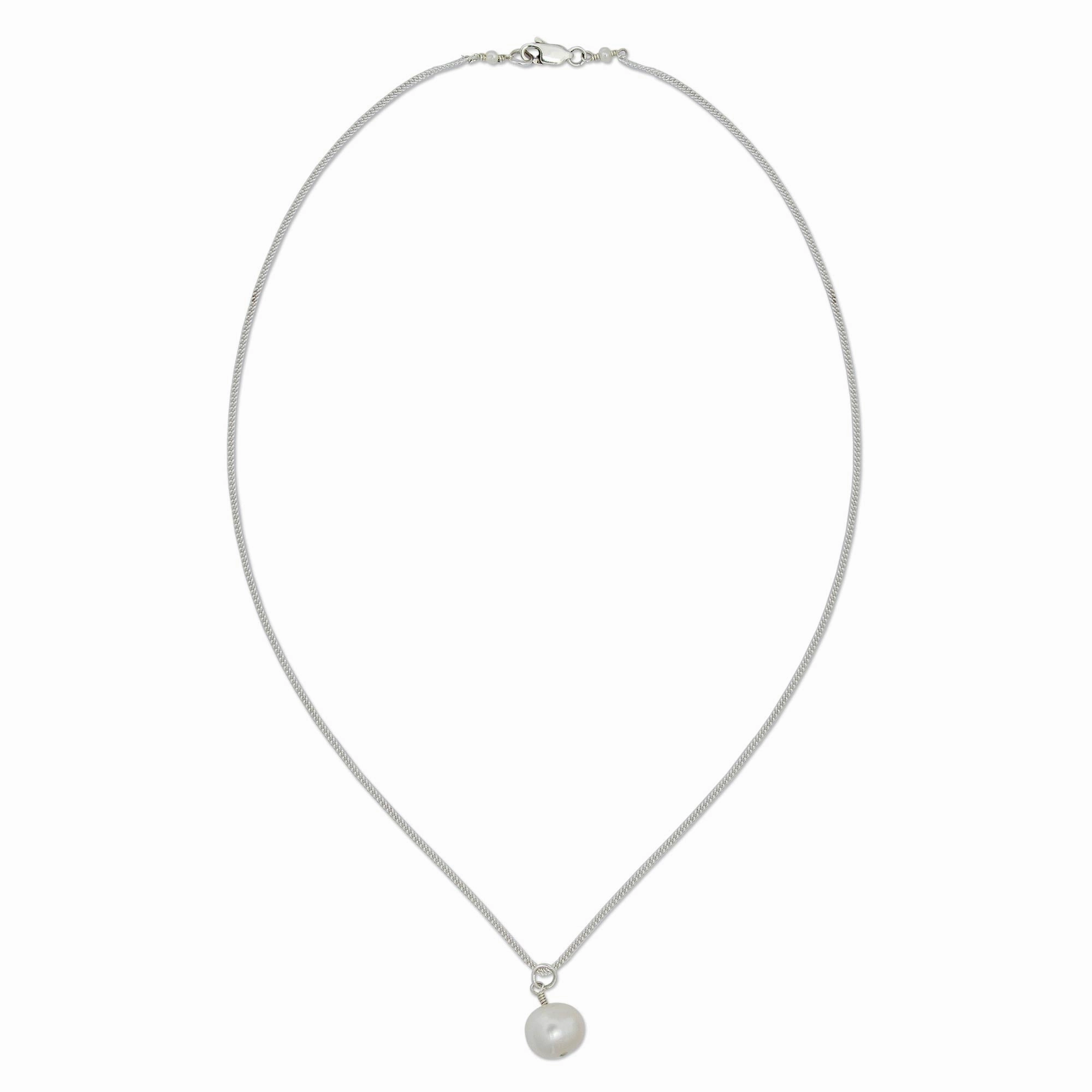 Radiant Purity White Pearl Necklace