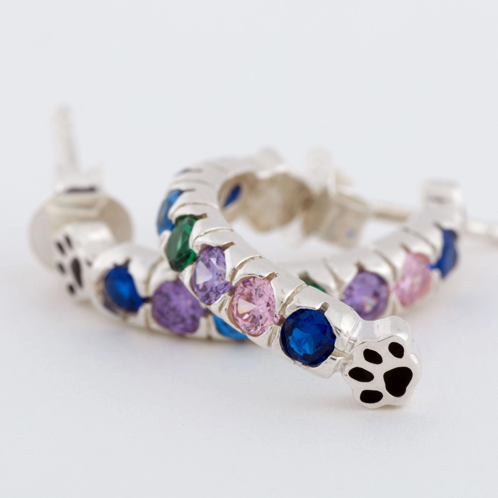 Rainbow Bridge Paw Print Earrings