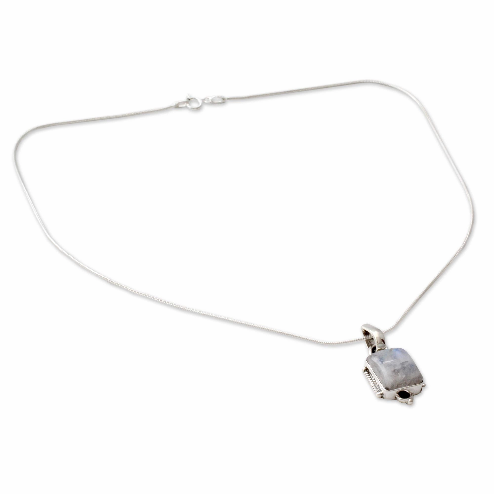 Rainbow Light Moonstone pendant necklace