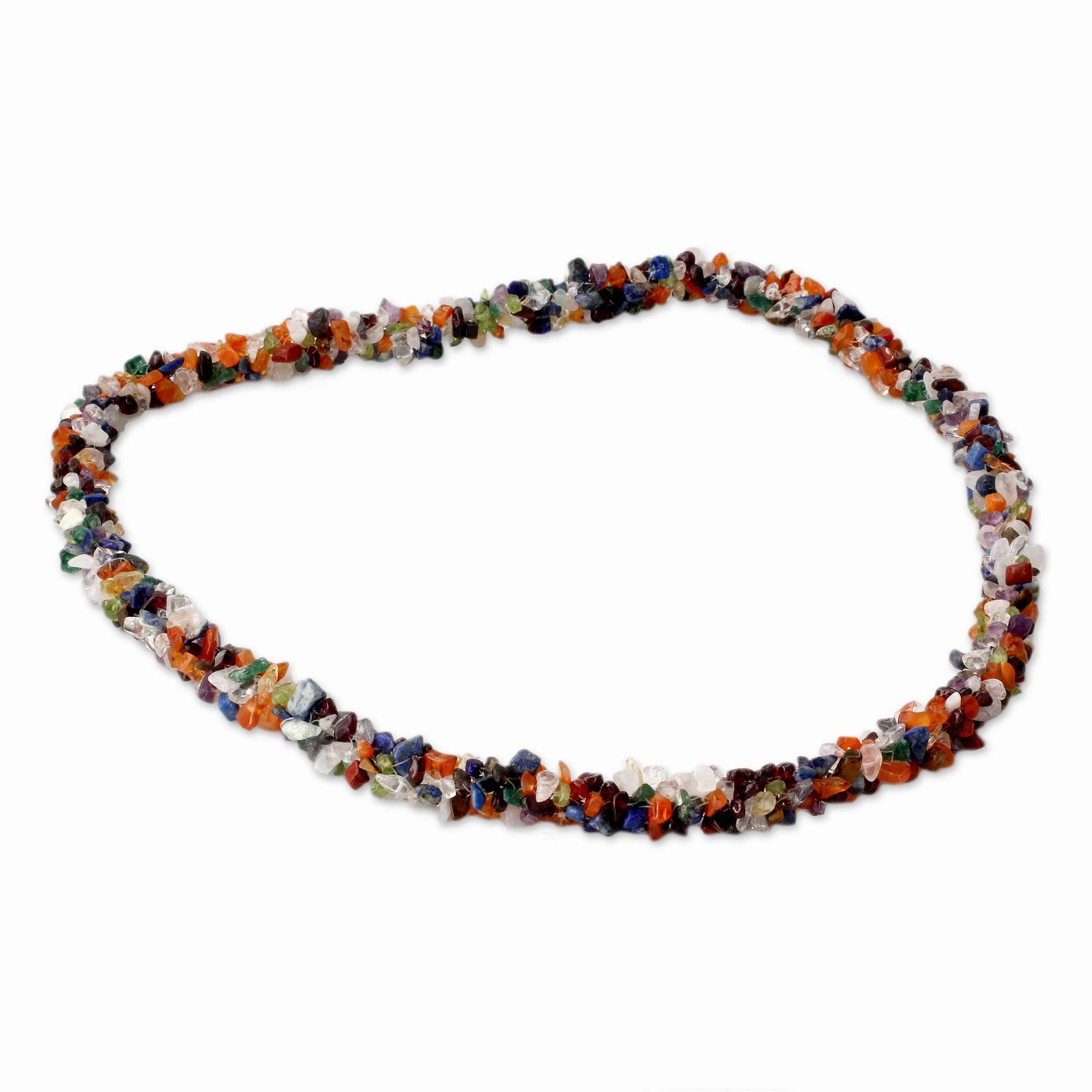 Rainbow Long Beaded Multigem Necklace