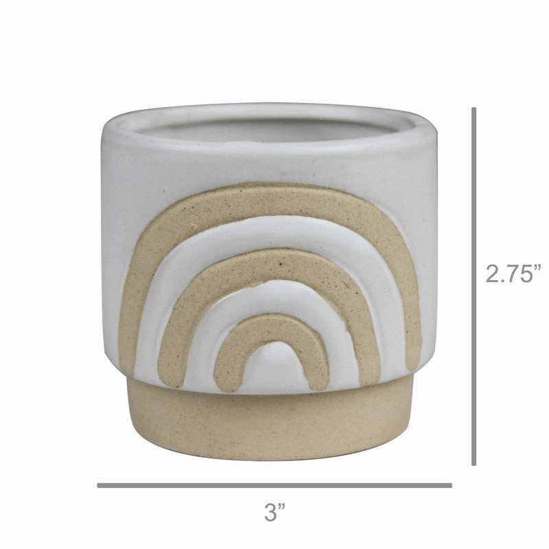Rainbow Pot, Ceramic, White - SM