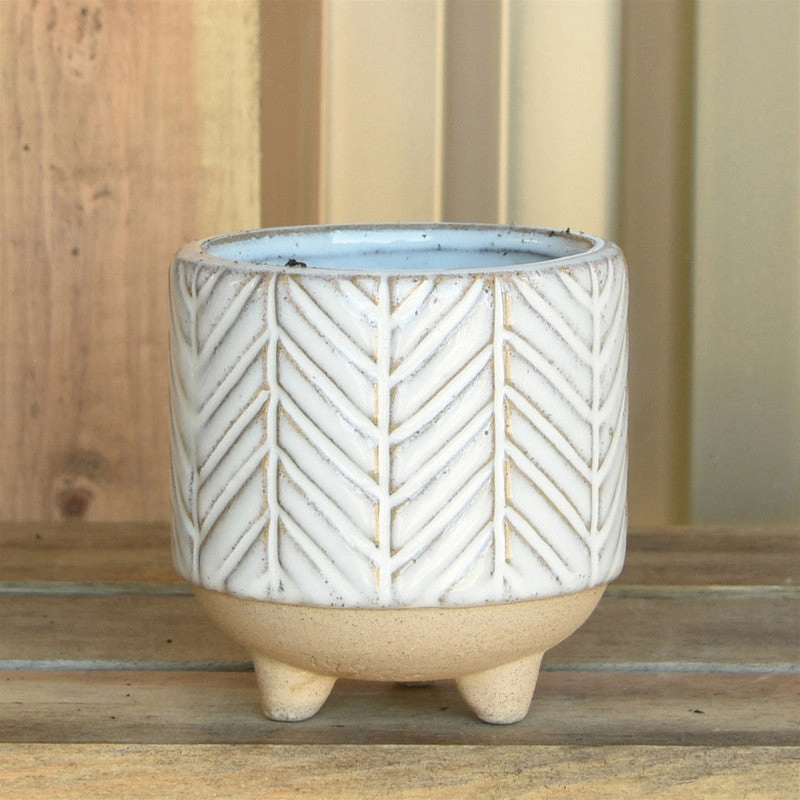 Ramos Chevron Cachepot, Stoneware - 2.5"
