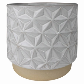 Ramos Geometric Cachepot, Stoneware - Grand Vase,Ceramic Vase