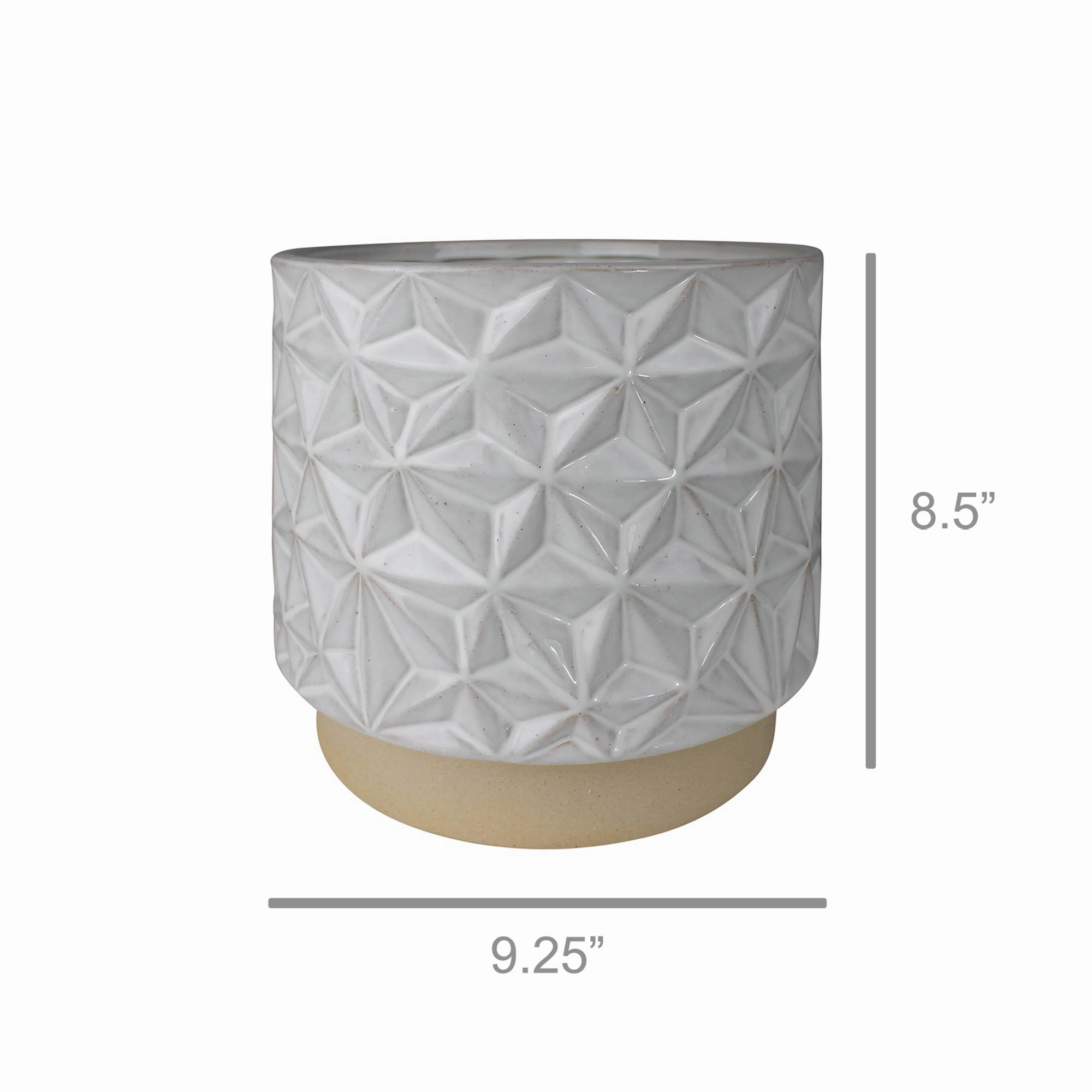 Ramos Geometric Cachepot, Stoneware - Grand