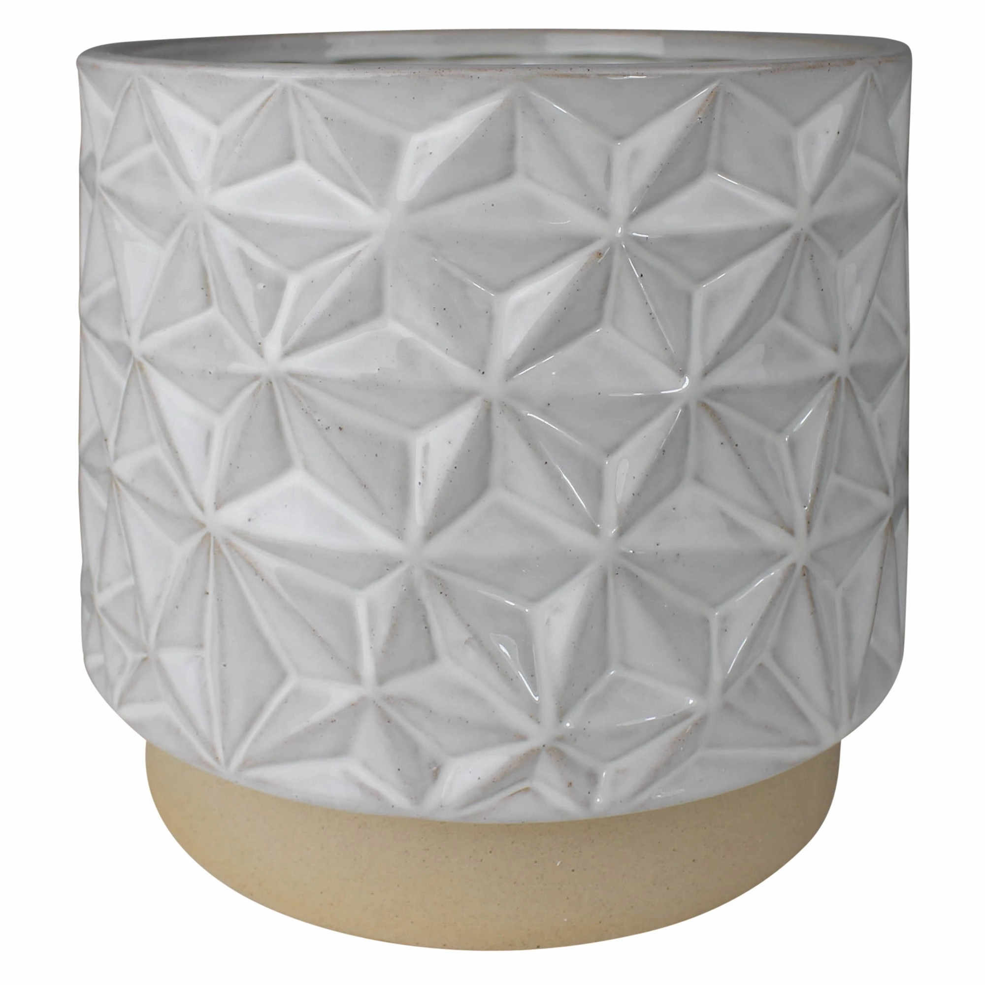 Ramos Geometric Cachepot, Stoneware - Grand Vase,Ceramic Vase
