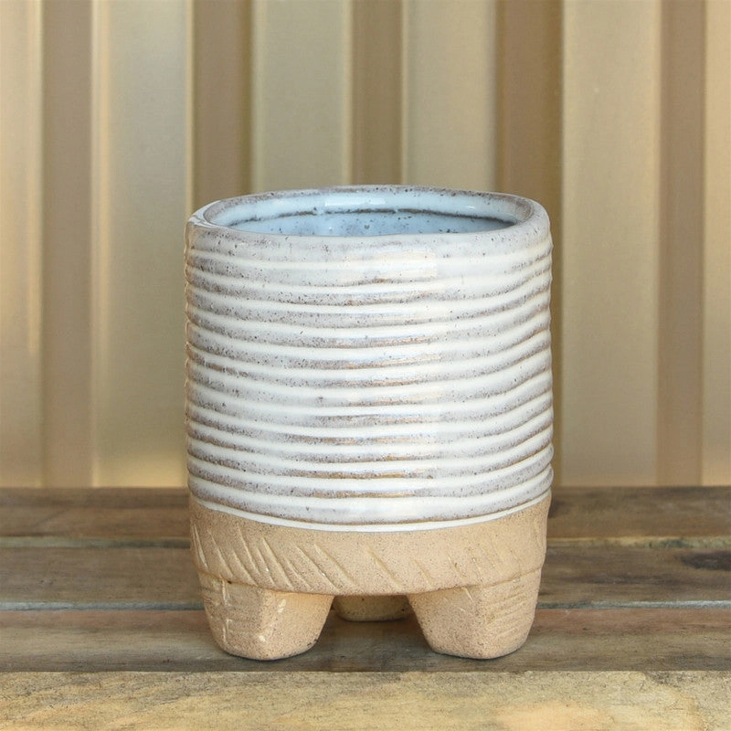Ramos Horizontal Stripe Cachepot, Stoneware - 2.5"