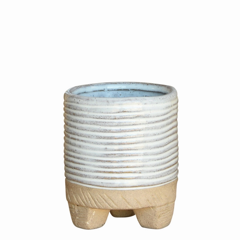 Ramos Horizontal Stripe Cachepot, Stoneware - 2.5" Vase,Ceramic Vase