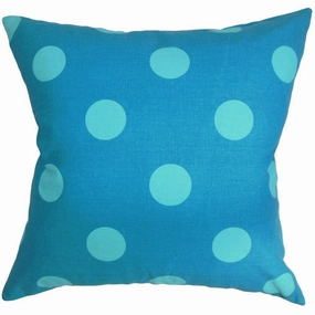 Rane Polka Dots Euro Sham Turquoise Blue pillowcases,cotton pillow covers,bed linen