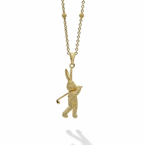 Rare Wonders 18K Gold Golf Karat Pendant Necklace