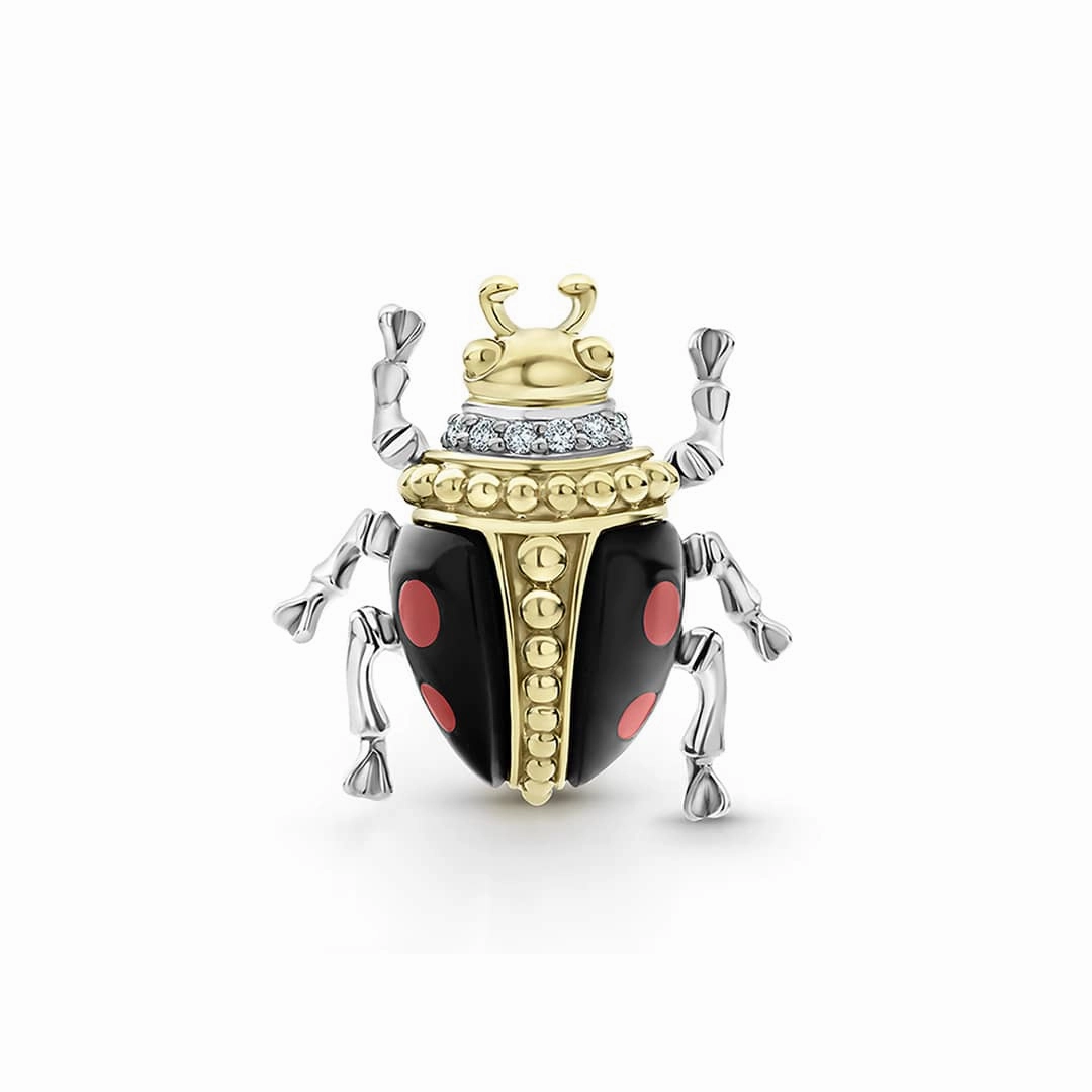 Rare Wonders Onyx Beetle Diamond Pin
