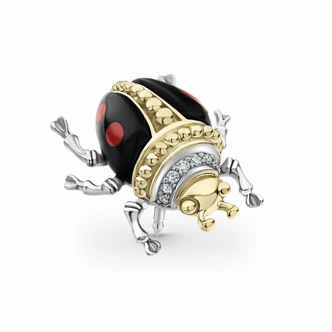 Rare Wonders Onyx Beetle Diamond Pin