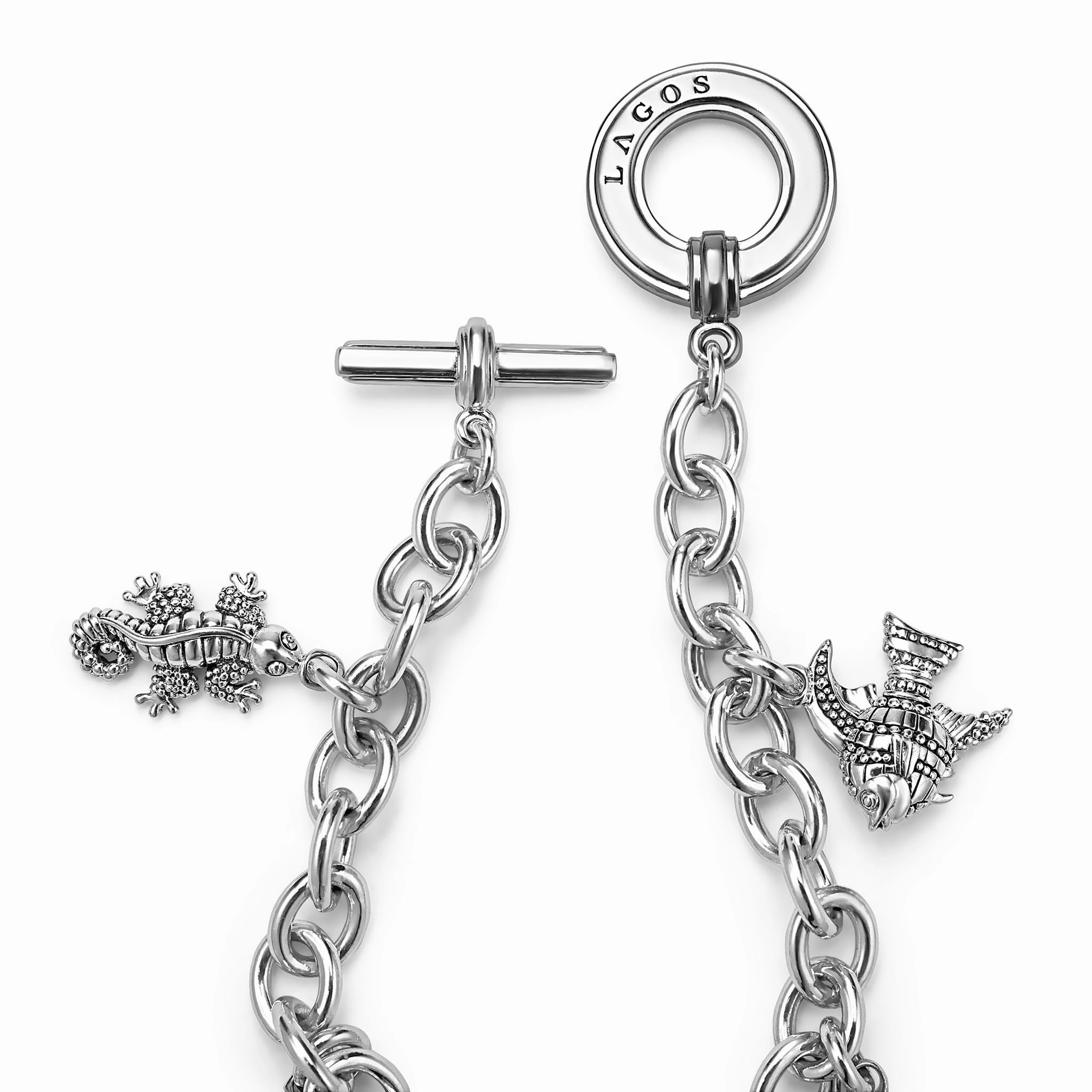 Rare Wonders The Drop Silver Link Beach Charm Bracelet