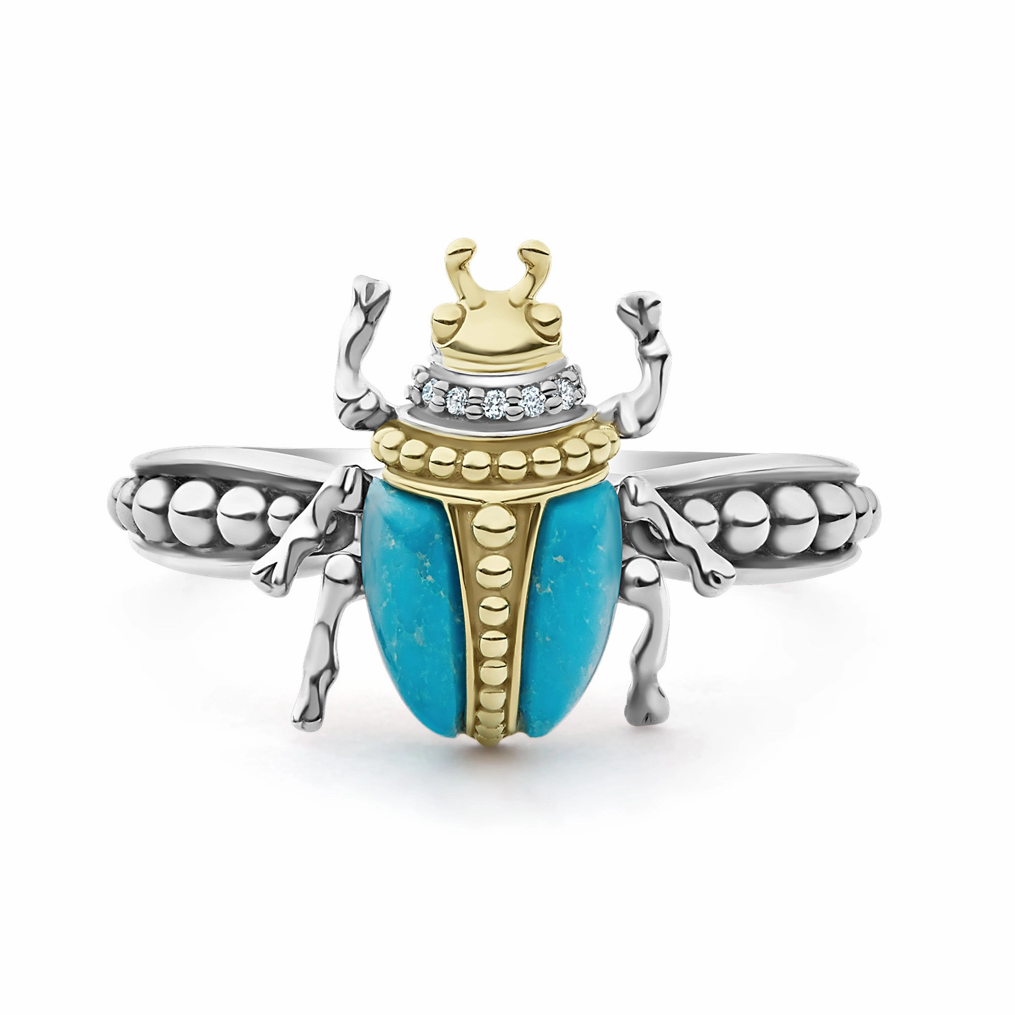 Rare Wonders Turquoise Beetle Diamond Ring