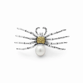 Rare Wonders Two Tone Pearl Spider Pin