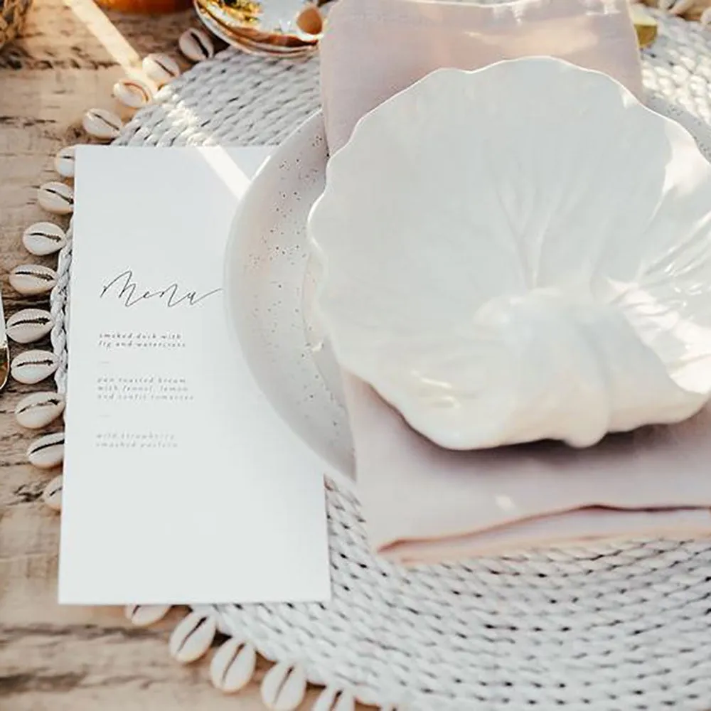 Rattan Shell Placemat, White