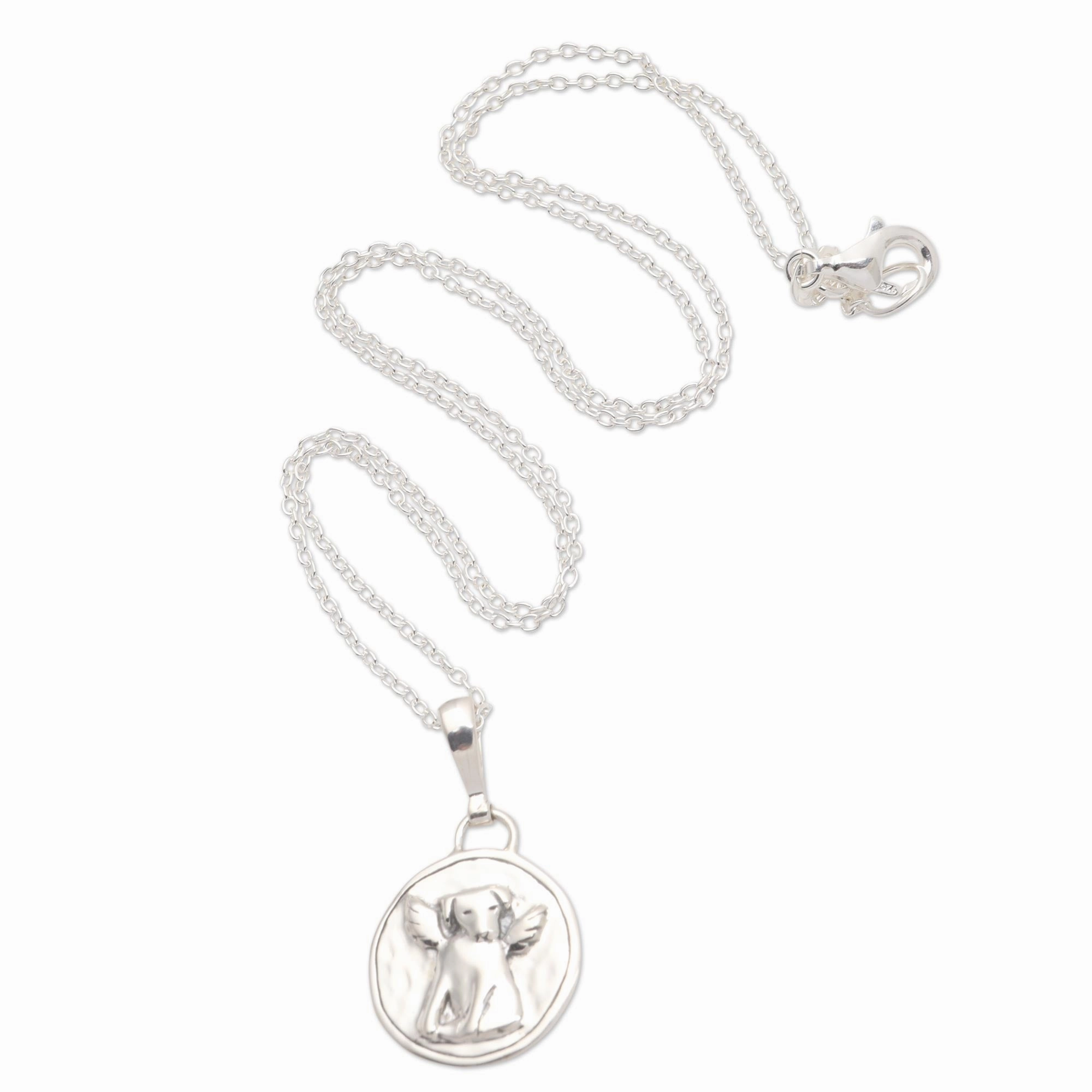 Really Good Boy Sterling Silver Pendant Necklace Angel Dog