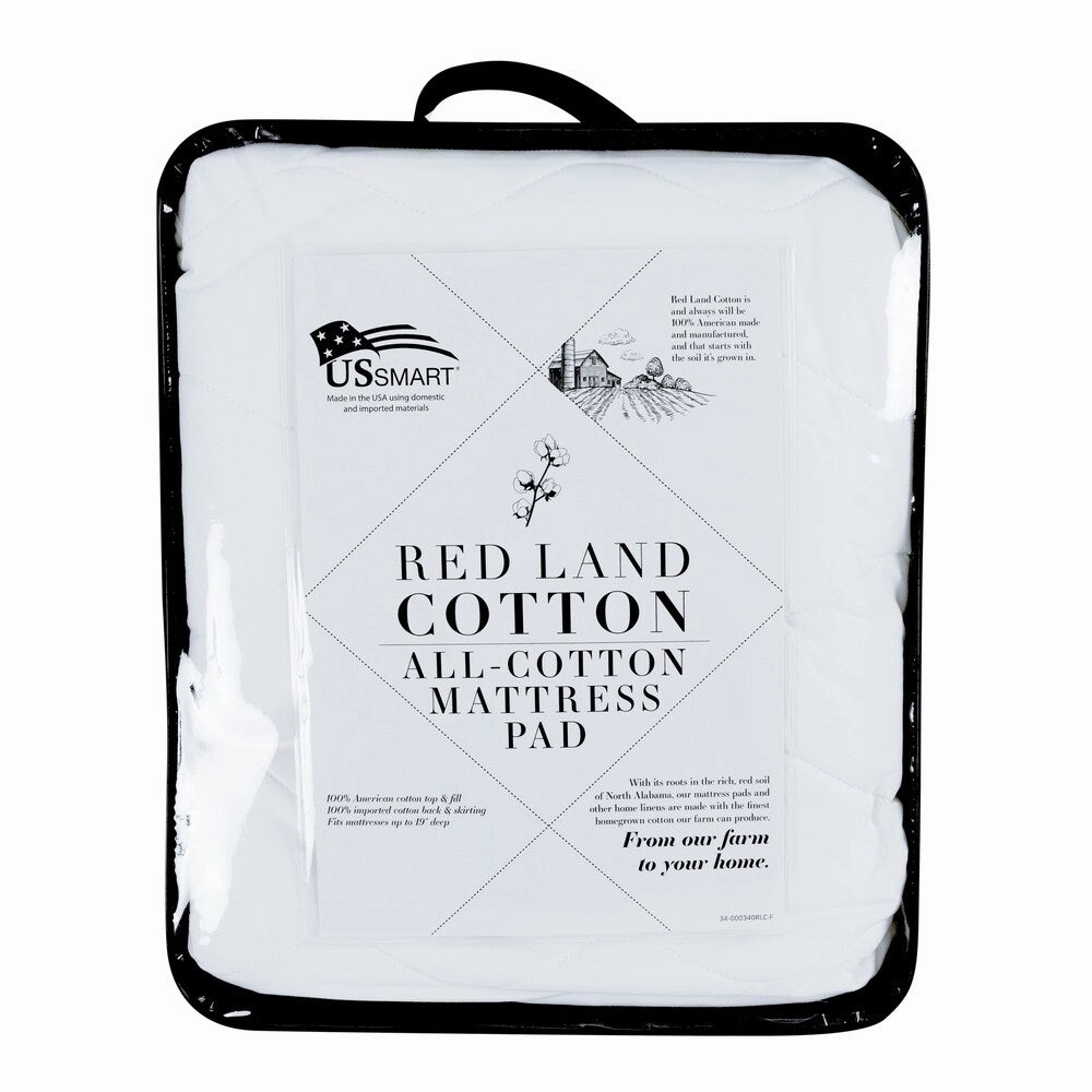 RED LAND COTTON Classic White All Cotton Mattress Pad