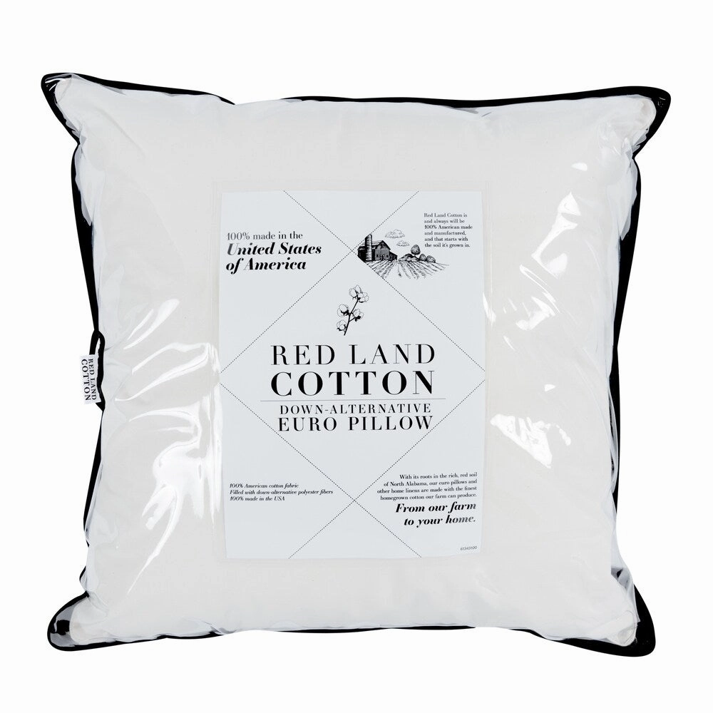 RED LAND COTTON Madeline Gray Down Alternative Euro Pillow - White