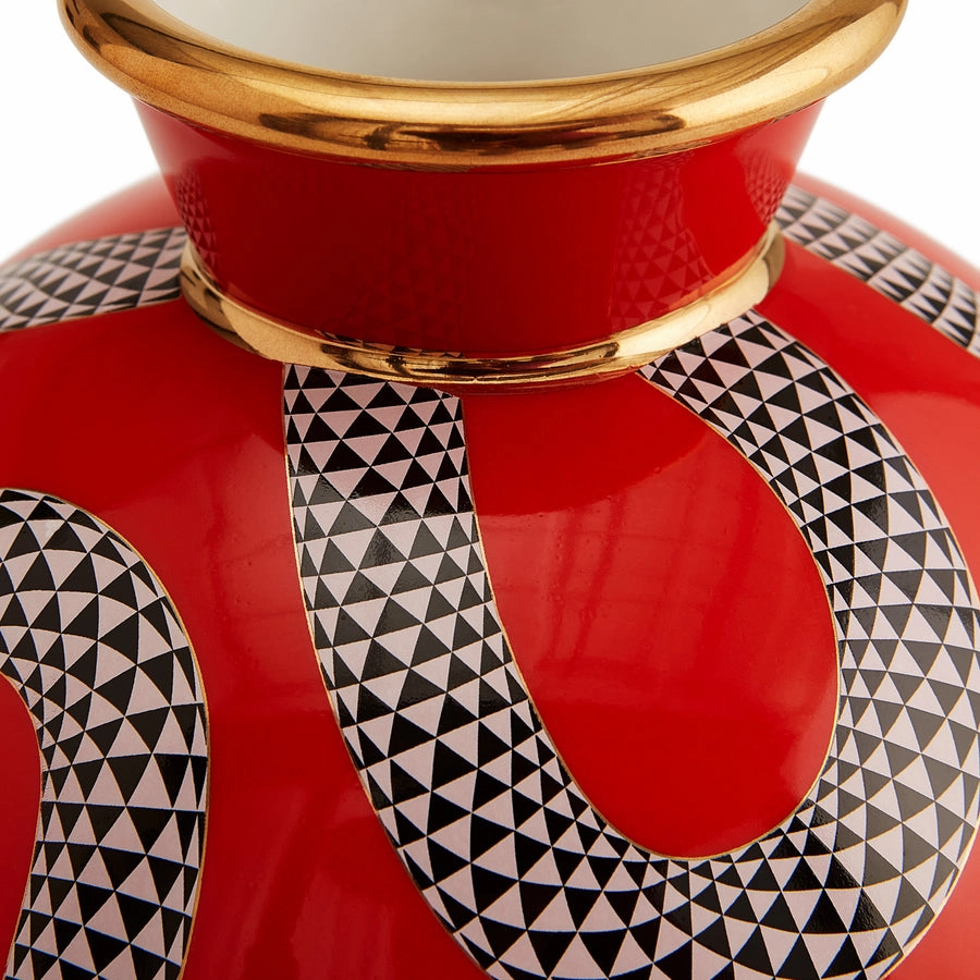 Red Porcelain Round Vase | Jonathan Adler Eden