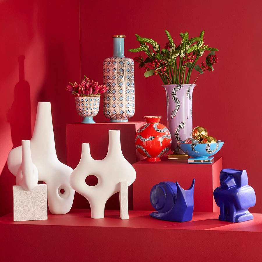 Red Porcelain Round Vase | Jonathan Adler Eden