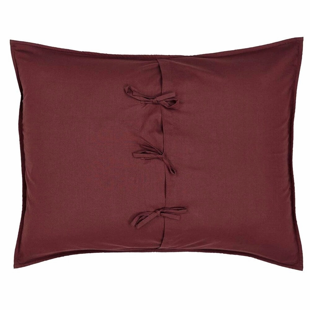 Red Rustic Bedding VHC Finley Sham Cotton Patchwork