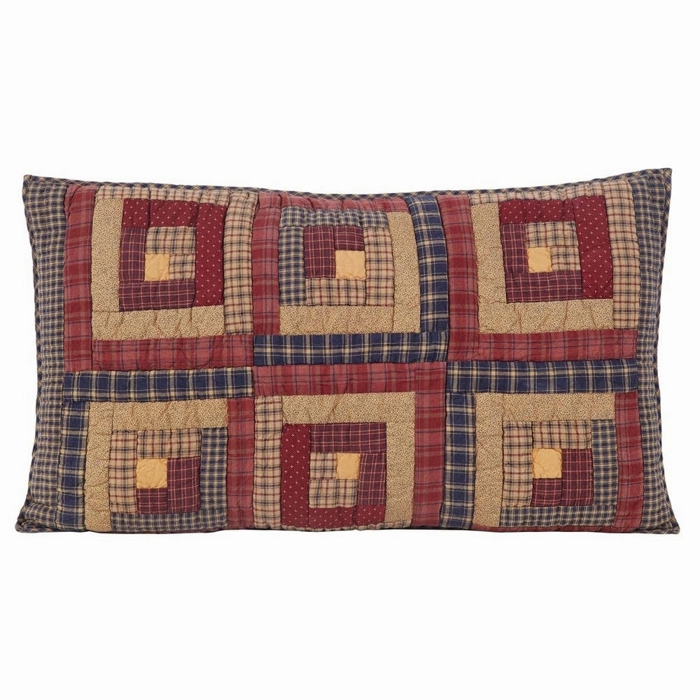Red Rustic Bedding VHC Millsboro Sham Cotton Patchwork