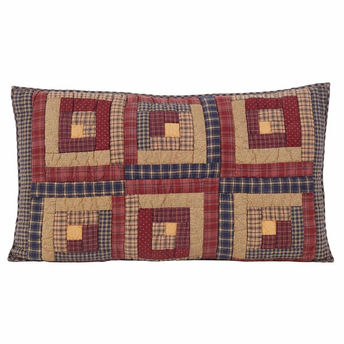 Red Rustic Bedding VHC Millsboro Sham Cotton Patchwork