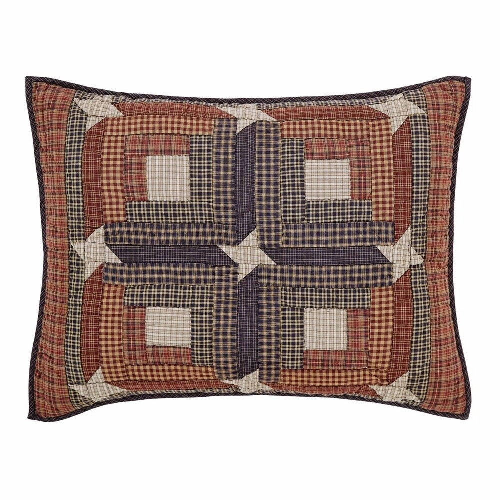 Red Rustic Bedding VHC Parker Sham Cotton Star Patchwork