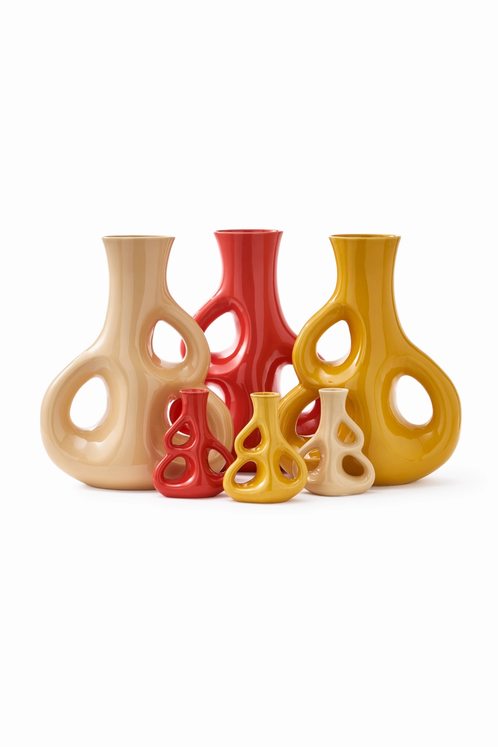 Red Stoneware Vase S | Pols Potten Three Ears