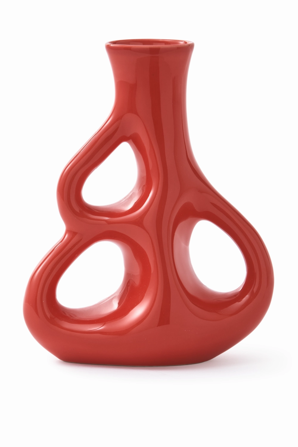 Red Stoneware Vase S | Pols Potten Three Ears