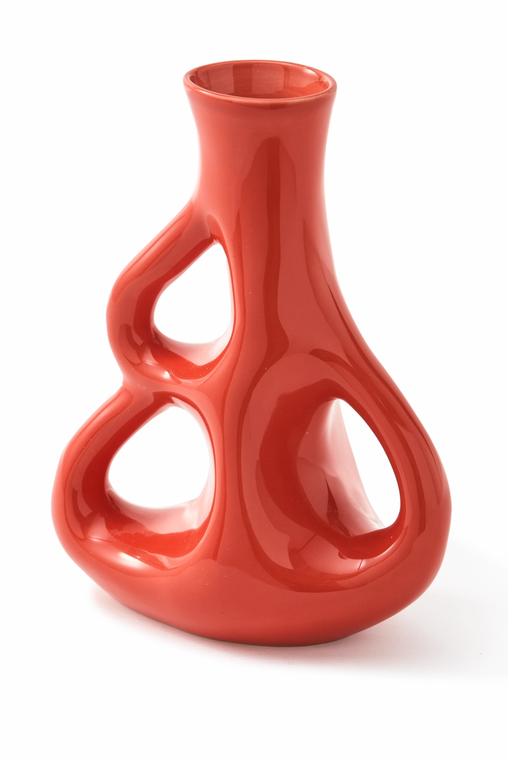 Red Stoneware Vase S | Pols Potten Three Ears