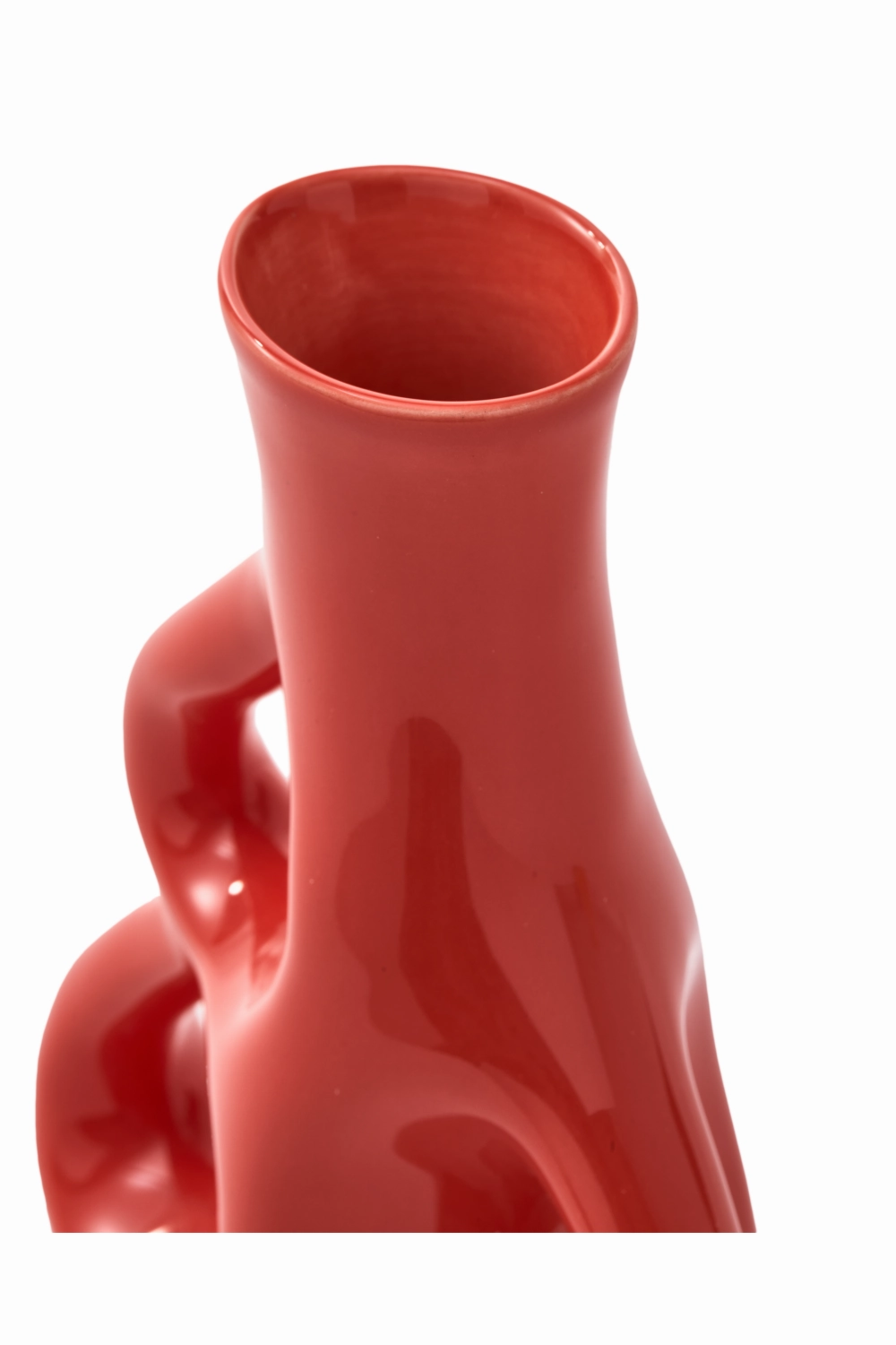 Red Stoneware Vase S | Pols Potten Three Ears