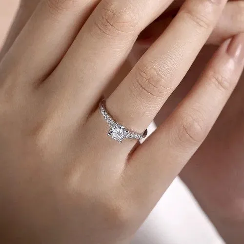 Reed - 14K White Gold Round Diamond Engagement Ring (Setting Only)