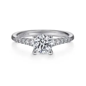 Reed - 14K White Gold Round Diamond Engagement Ring (Setting Only)