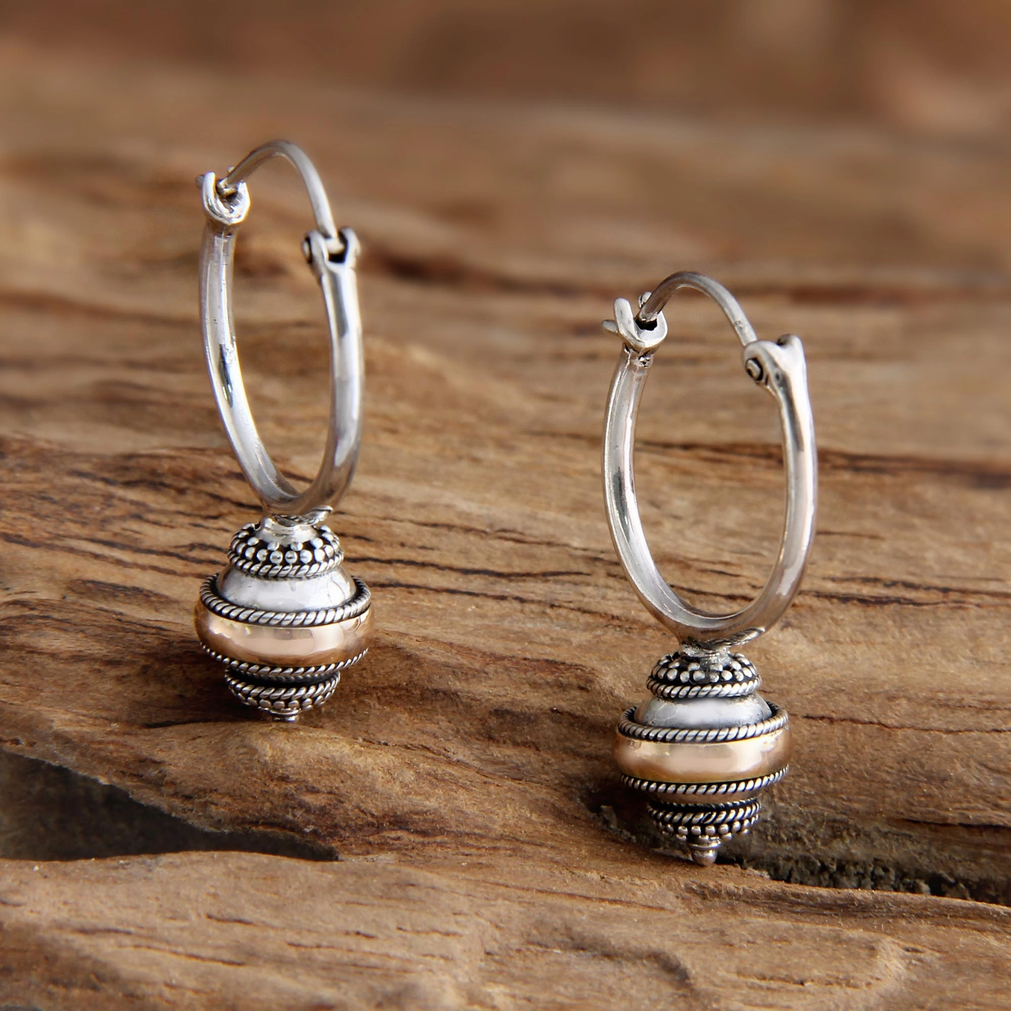 Reminisce Sterling Silver & Gold Plated Hoop Earrings