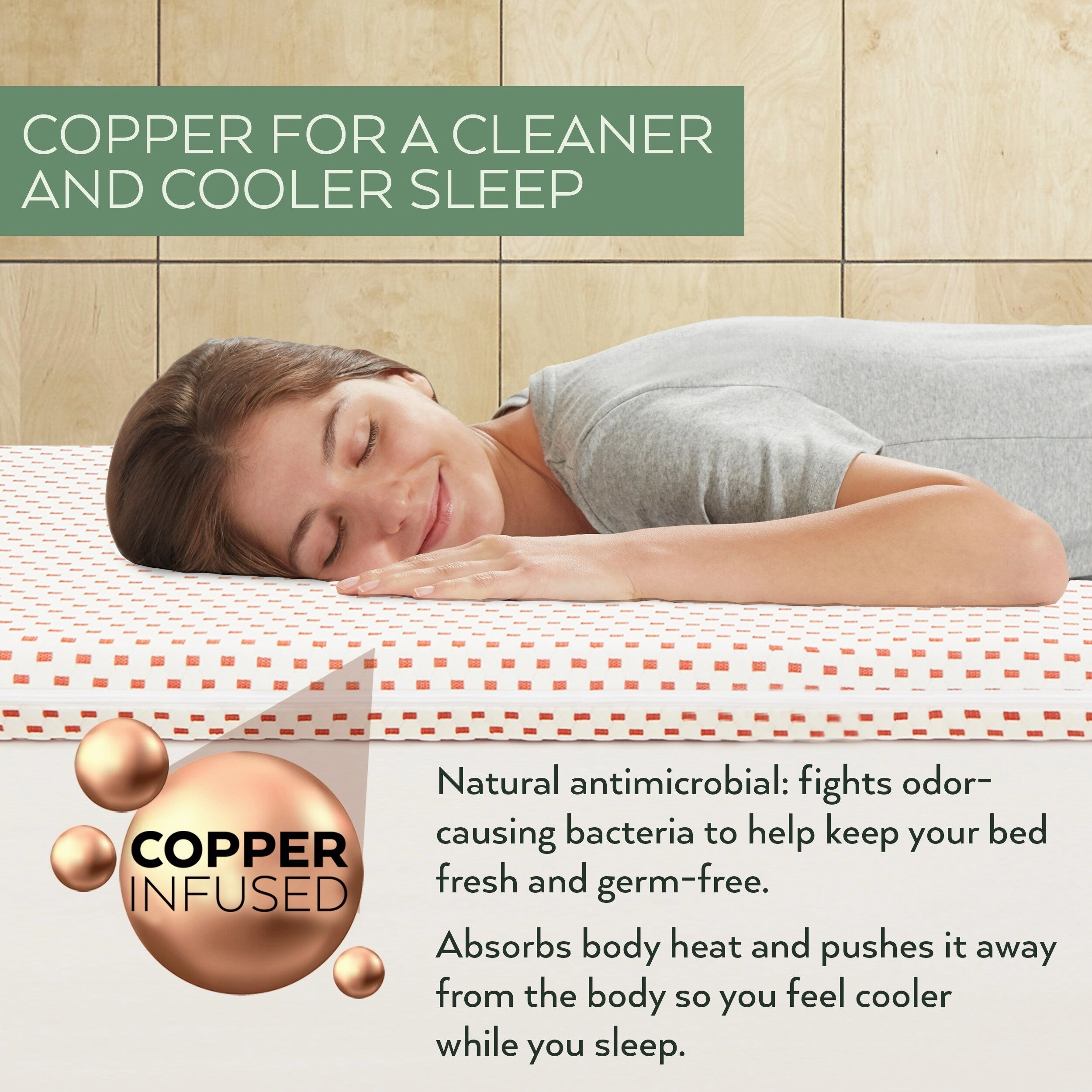 Renue 3" Copper Infused Memory Foam Hybrid Mattress Topper
