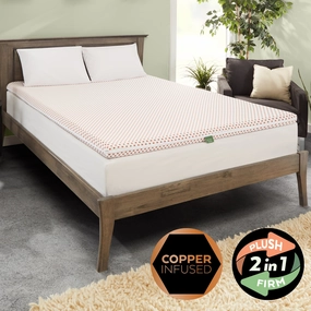 Renue 3" Copper Infused Memory Foam Hybrid Mattress Topper mattress pads,mattress topper,bed protection