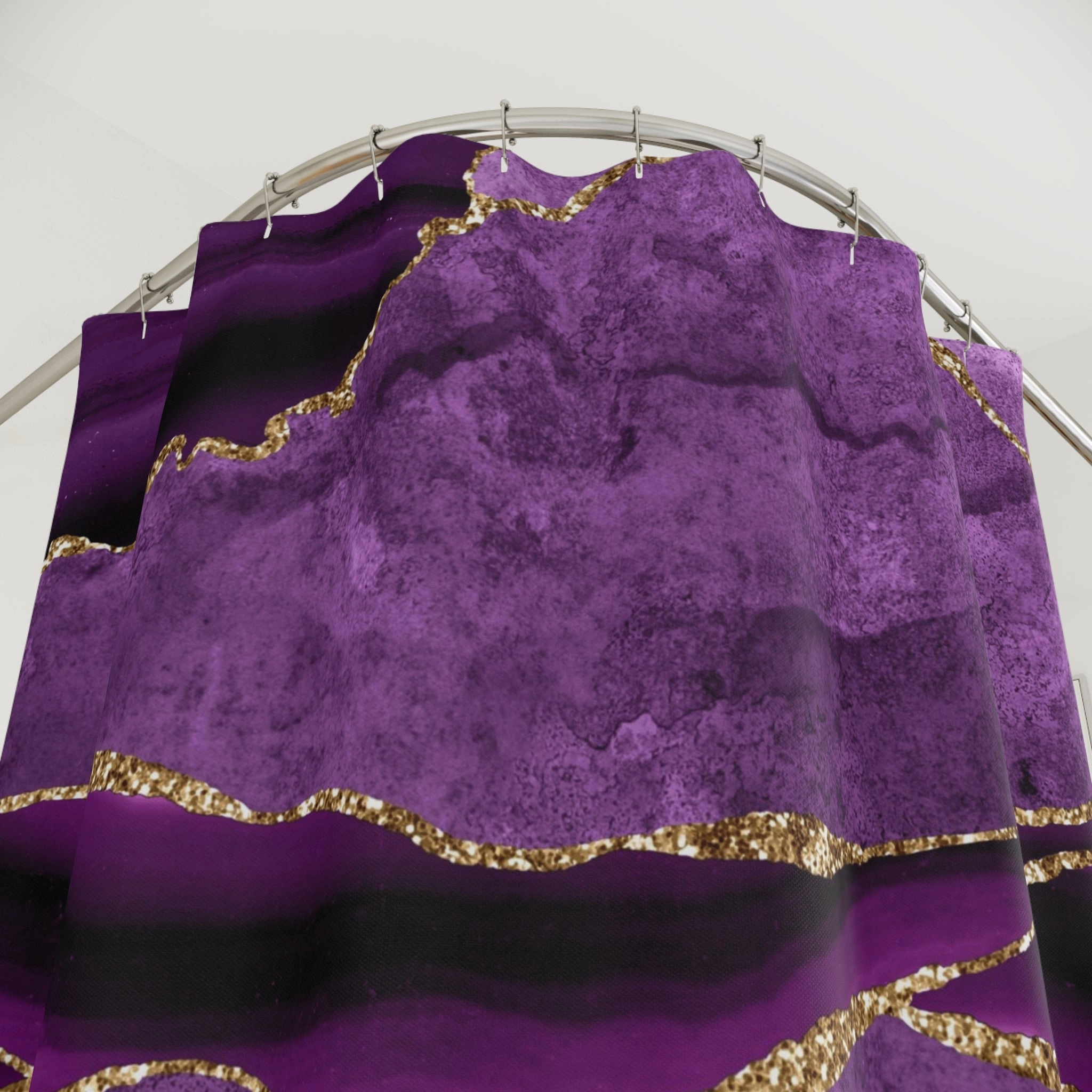 Retro Shower Curtain | Lilac Purple Marble Print