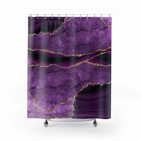 Retro Shower Curtain | Lilac Purple Marble Print Lighting,Home Lighting